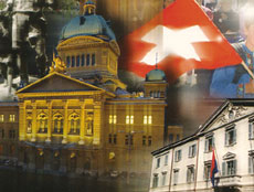 Palazzo federale e vessillo svizzero
